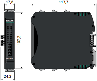 Габаритные размеры контроллера КОНТУР-А CPU и модулей расширения