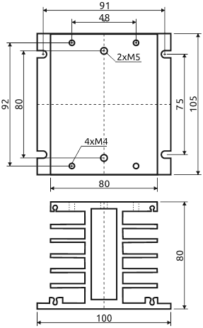 Габаритные размеры радиатора H3-030
