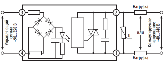 Схема подключения твердотельного реле переменного тока