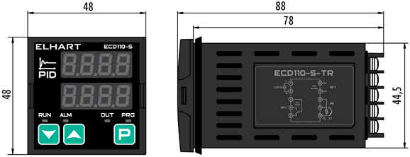 Габаритные размеры ECD110-S-TR